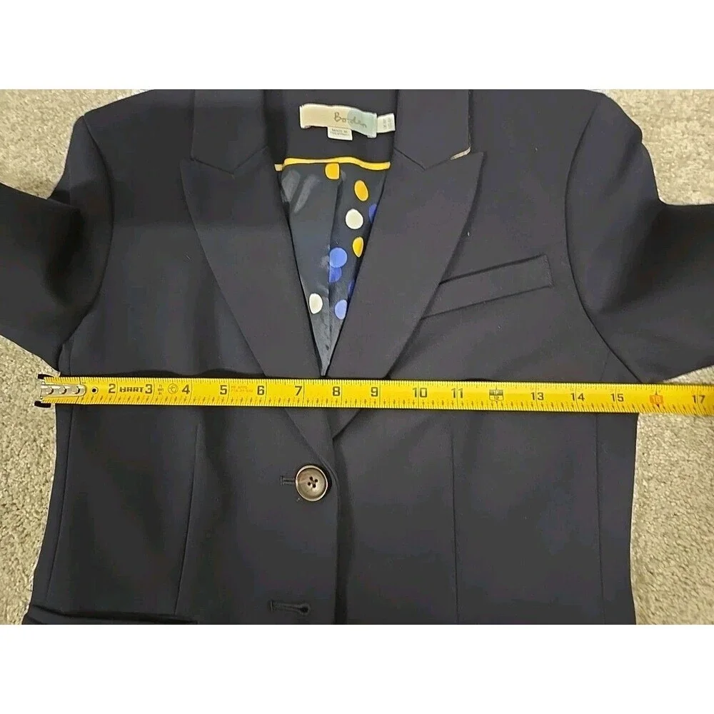 Boden Blazer Suit‎ Jacket Lined Navy Blue Pockets Women’s Size 4 PETITE / XS